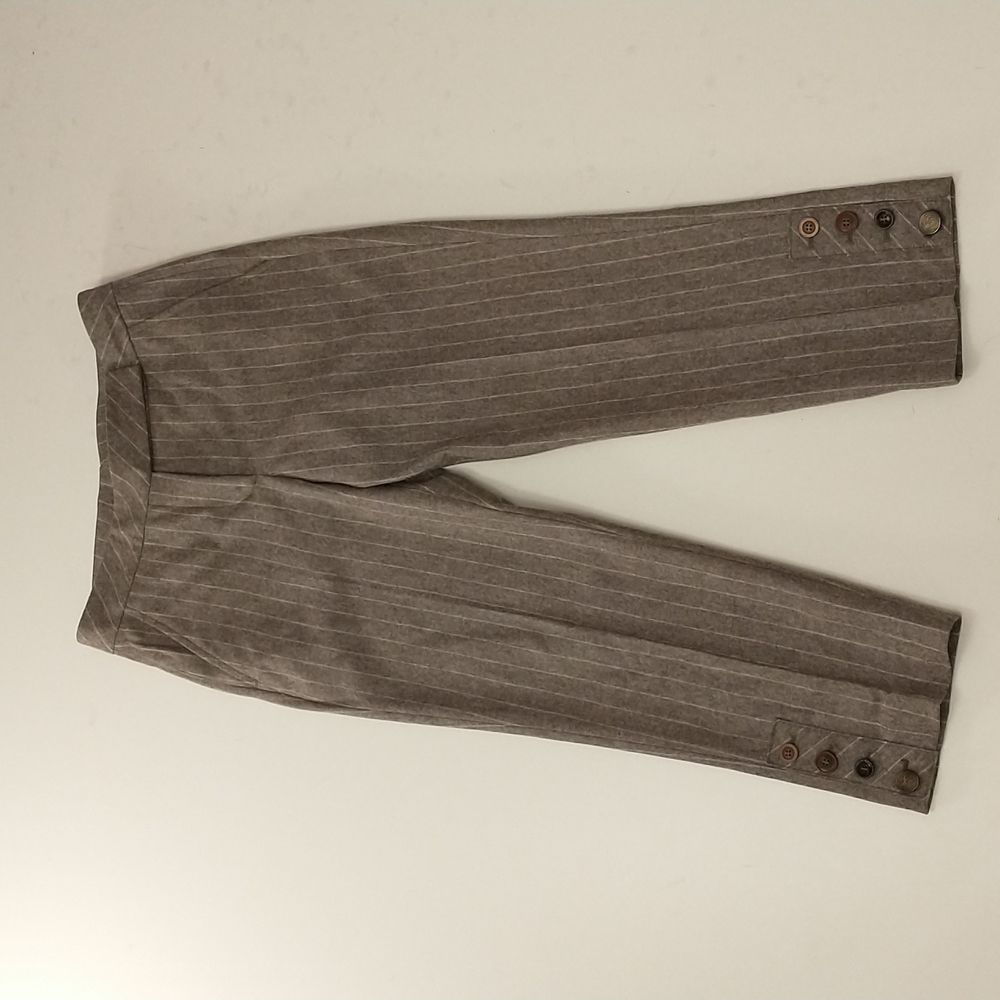 Gunex Brunello Cucinelli Wool Pinstripe Pants sz2 Italy Designer Quality Neutral